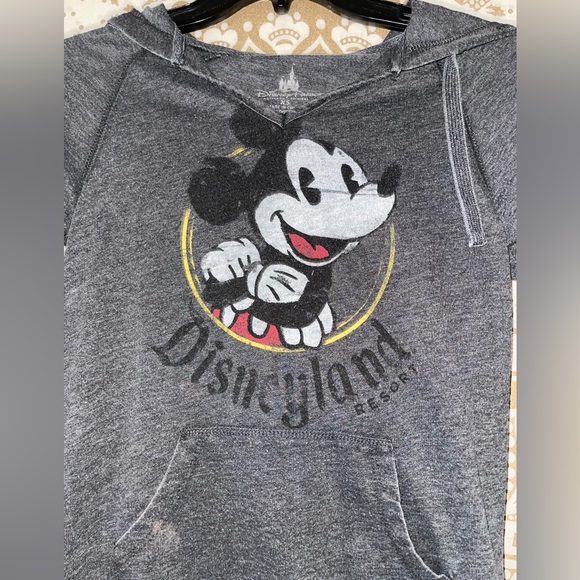 DISNEY LADIES MICKEY DISNEYLAND RESORT LONG SLEEVE HOODIE WITH POCKETS, SIZE XS - Picture 4 of 7